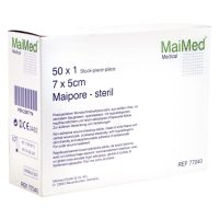 Weiße Verpackung des postoperativen Wundschnellverbands 7x5cm von MaiMed