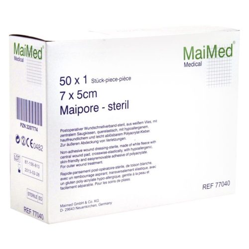 Weiße Verpackung des postoperativen Wundschnellverbands 7x5cm von MaiMed