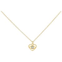 Goldene Kette mit herzförmigem Anhänger und klarem Kristall