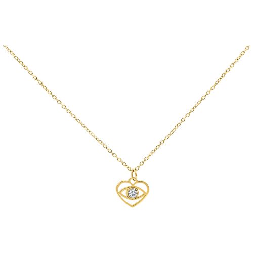 Goldene Kette mit herzförmigem Anhänger und klarem Kristall