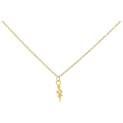 Goldene Kette mit Schlangenanhänger auf weißem Hintergrund