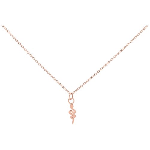 Roségoldene Little Snake Kette aus Chirurgenstahl auf weißem Hintergrund
