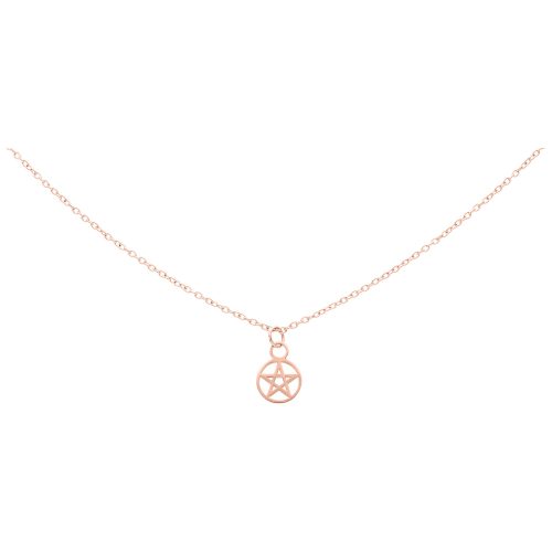 Elegante Kette in Roségold mit kleinem Pentagramm-Anhänger auf weißem Hintergrund