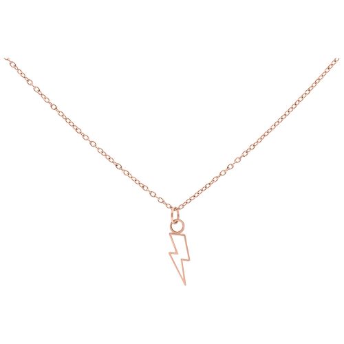 Roségoldene Kette mit Blitzanhänger, 50 cm, auf weißem Hintergrund