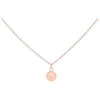 Roségoldene Kette mit Smiley-Anhänger auf weißem Hintergrund