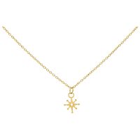 Goldene Kette mit Polarstern-Anhänger auf weißem Hintergrund
