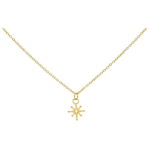 Goldene Kette mit Polarstern-Anhänger auf weißem Hintergrund