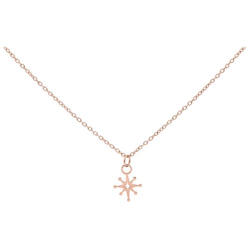 Filigrane Polar Star Kette aus Chirurgenstahl in Roségold auf weißem Hintergrund