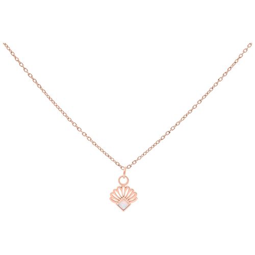 Kette mit synthetischem Opal-Anhänger in Roségold, 50 cm lang