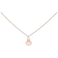 Kette aus Chirurgenstahl mit Muschel-Anhänger in Roségold auf weißem Hintergrund