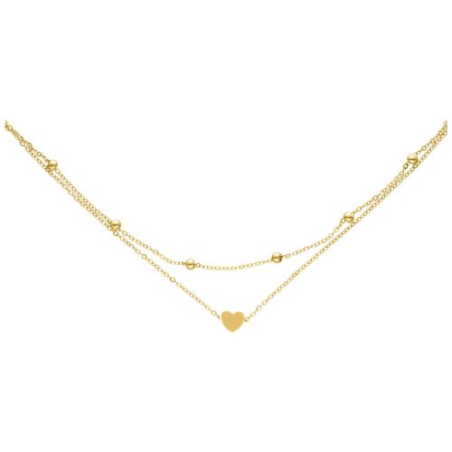Goldene Fußkette mit kleinem Herzanhänger auf weißem Hintergrund