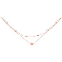 Roségoldenes Fußkettchen mit Herzanhänger und verstellbarer Länge, auf weißem Hintergrund