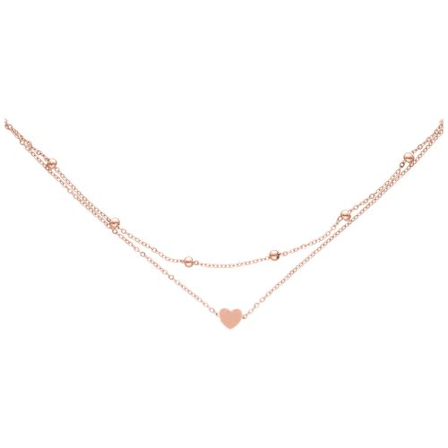 Roségoldenes Fußkettchen mit Herzanhänger und verstellbarer Länge, auf weißem Hintergrund