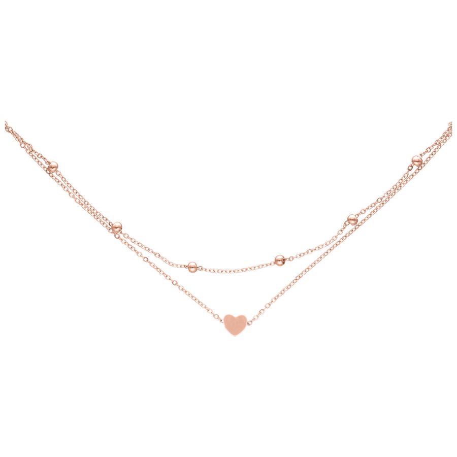 Roségoldenes Fußkettchen mit Herzanhänger und verstellbarer Länge, auf weißem Hintergrund