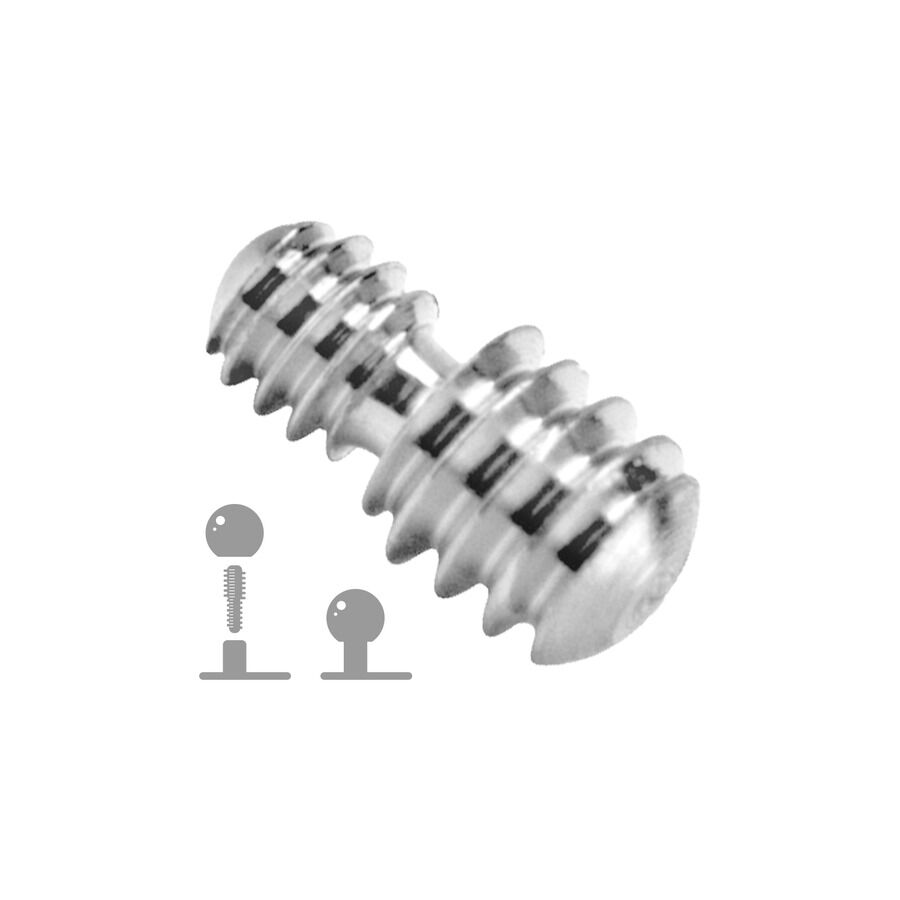 Silberner Thread Adapter mit Außengewinde auf weißem Hintergrund