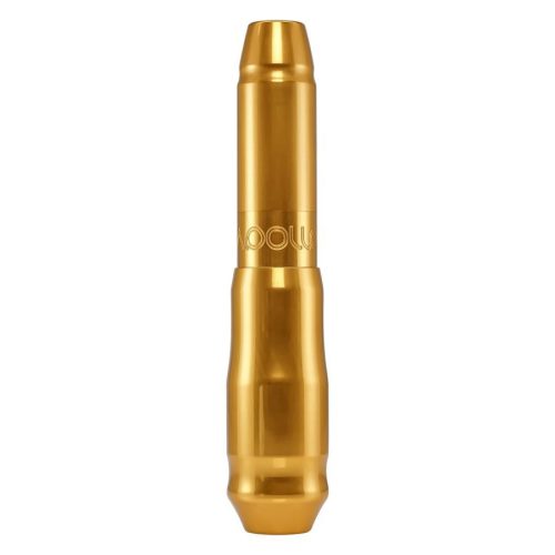 Goldene FK Irons Microbeau Apollo Tattoomaschine auf weißem Hintergrund