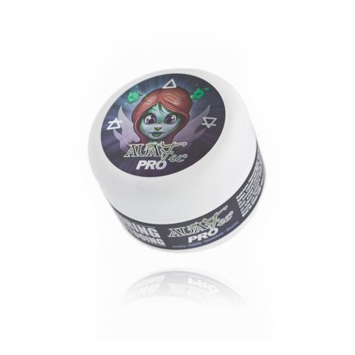 Weiße Dose Auafee Pro Tattoo Butter mit bunter Illustration auf Deckel