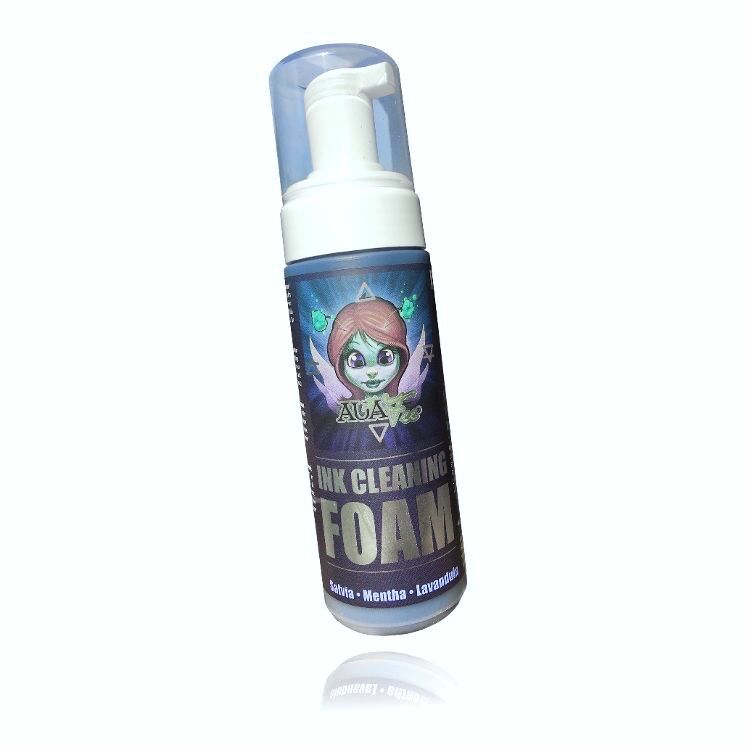 Auafee Ink Cleaning Foam mit blauem Etikett und transparentem Deckel auf weißem Hintergrund