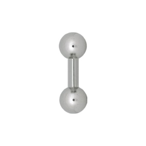 Silberne Basic Barbell mit 5,0 mm Stärke und 8,0 mm Kugeln auf weißem Hintergrund