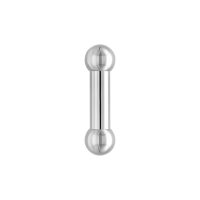 Silbernes Barbell Piercing aus Chirurgenstahl 316L auf weißem Hintergrund