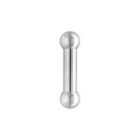 Silberner Barbell mit zwei Kugeln auf weißem Hintergrund