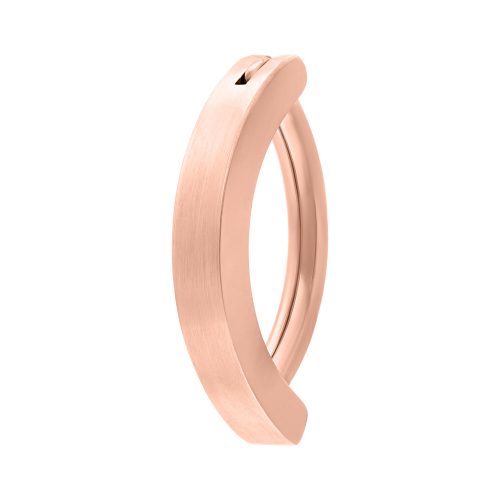 Roségoldener Bauchnabel Clicker aus Titan auf weißem Hintergrund