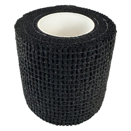 Schwarze, nicht gewebte Grip Bandage auf weißem Hintergrund