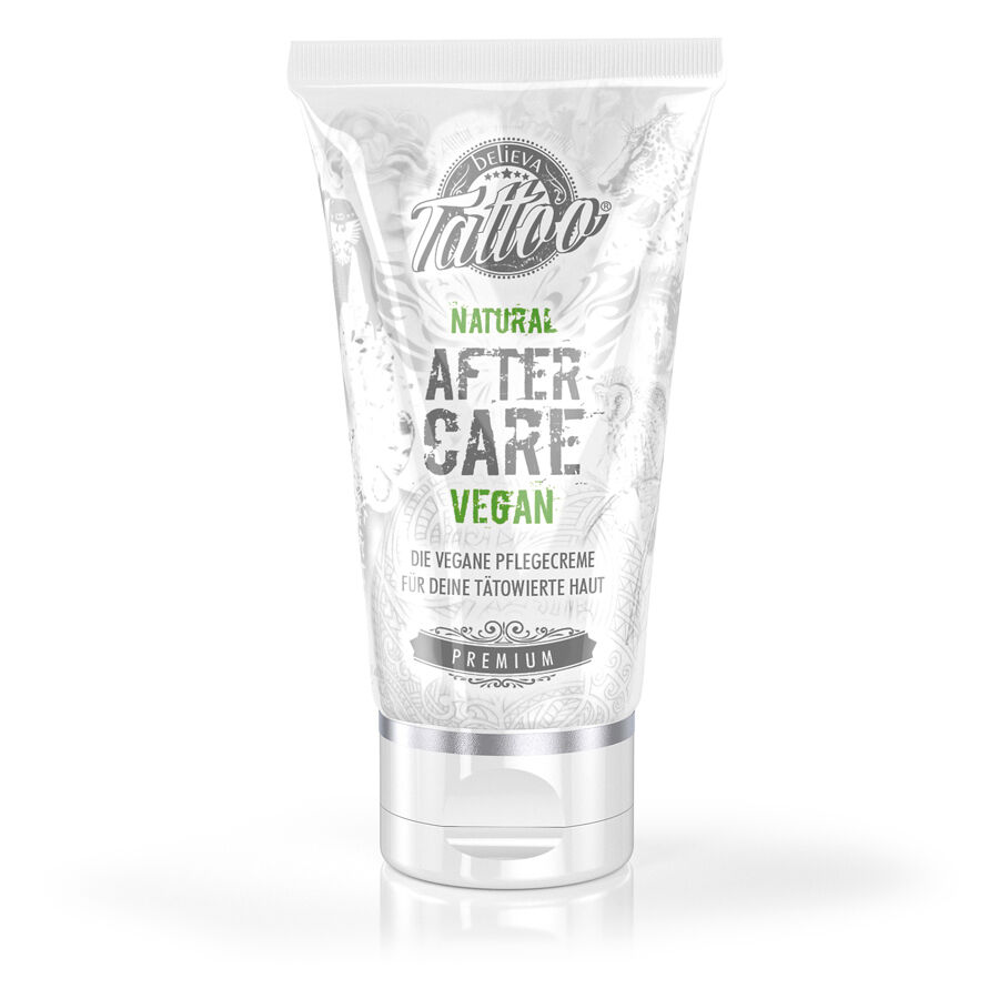 Tube der Believa Tattoo Aftercare Creme auf weißem Hintergrund