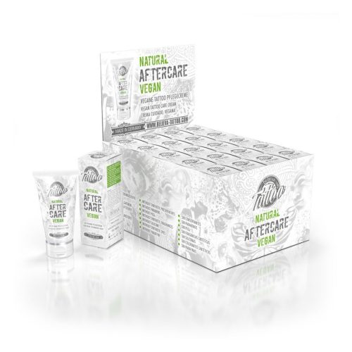 Believa Tattoo Aftercare Box mit Tube auf weißem Hintergrund