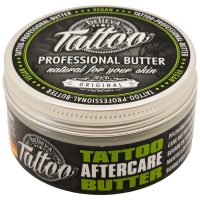 Runde Dose Believa Tattoo Butter, grün-schwarzes Design, 35 ml