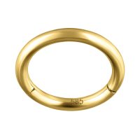 14 Karat Goldring mit Scharnier, 1,2 mm dick, 8,0 mm Durchmesser auf weißem Hintergrund
