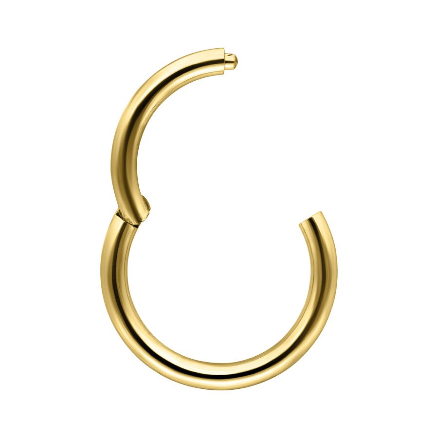 Goldener 14K Piercingring mit Scharnier, Stärke 1,2 mm, Durchmesser 8 mm