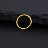 Goldener 14K Hinged Ring, 1,2 mm Stärke, 8,0 mm Innendurchmesser, auf dunklem Hintergrund