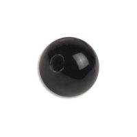 Schwarze Acrylkugel mit Innengewinde auf weißem Hintergrund