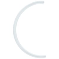 Gebogener weißer Bioplast Stab, 30,0 mm lang, Studiohintergrund