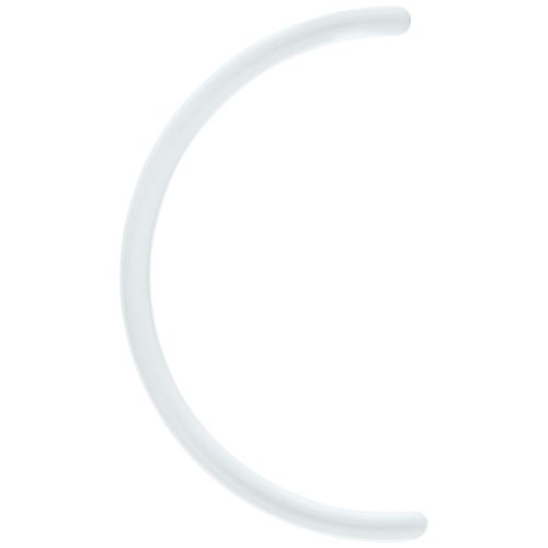 Gebogener weißer Bioplast Stab, 30,0 mm lang, Studiohintergrund