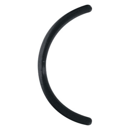 Schwarzer gebogener Bioplast Piercingstab, 1,6 mm dick, 30 mm lang auf weißem Hintergrund