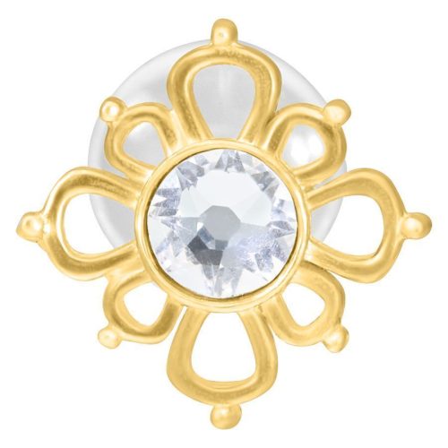 Goldener Labret mit Kristall im orientalischen Design auf weißem Hintergrund