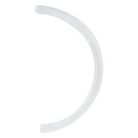Transparenter gebogener Push-Fit Stab aus Bioplast auf weißem Hintergrund