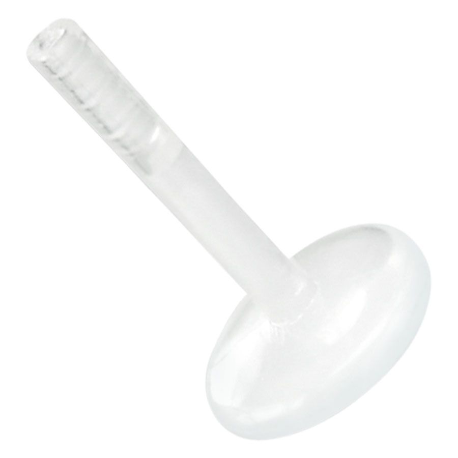 Klarer PTFE Labret Stab von Wildcat auf weißem Hintergrund