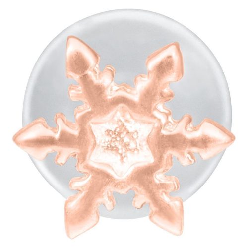 Roségoldenes Schneeflocken-Labret auf weißem Hintergrund