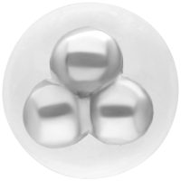 Silbernes Trinity Balls Push Fit Labret auf weißem Hintergrund
