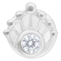 Silberner Push-Fit Labret mit klarem Kristall, Studiohintergrund
