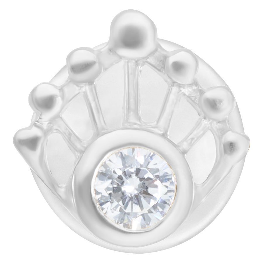 Silberner Push-Fit Labret mit klarem Kristall, Studiohintergrund