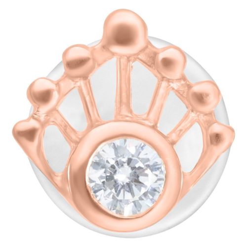 Roségoldener Mermaid Push-Fit Labret mit klarem Kristall auf weißem Hintergrund