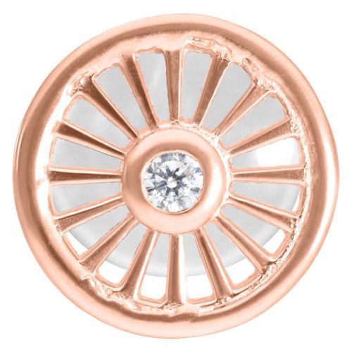 Roségoldenes Labret mit Push-Fit System und funkelndem Stein auf weißem Hintergrund