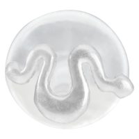 Silbernes Snake Push-Fit Labret Piercing auf weißem Hintergrund