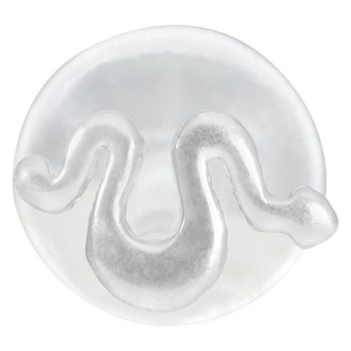 Silbernes Snake Push-Fit Labret Piercing auf weißem Hintergrund