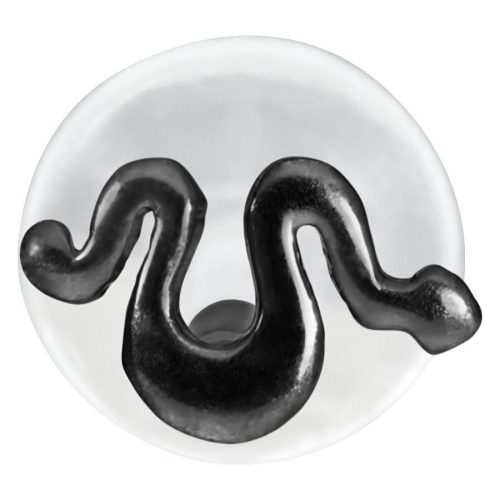 Schwarzes Snake Push-Fit Labret aus Bioplast auf weißem Hintergrund