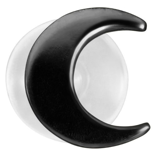 Schwarzes Moon Push-Fit Labret aus Bioplast auf weißem Hintergrund